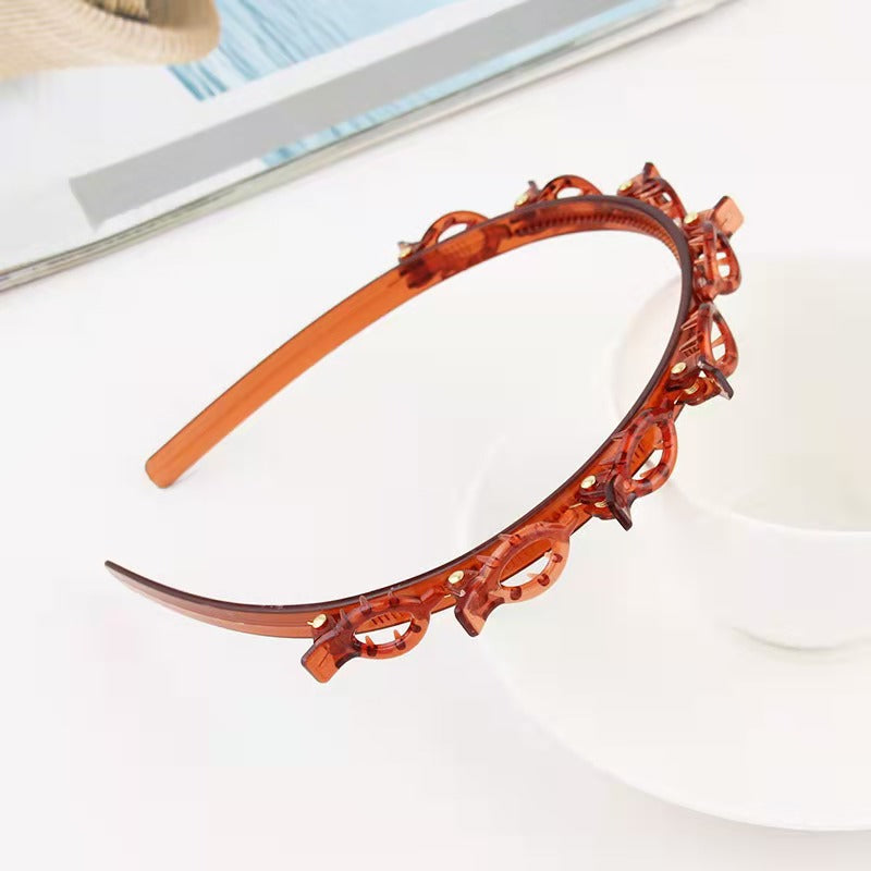 Hollow-out woven headband/bangs hair clip