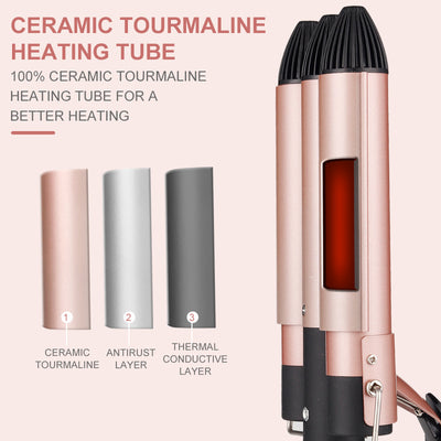 Three-tube ceramic curling iron