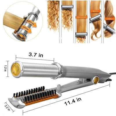 2 In 1 Hair Rotating Ceramic Curler And Rotating Hair Straightener,Instyler Rotating Iron