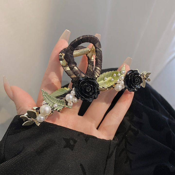 Dark Night Rose Pearl Hairpin