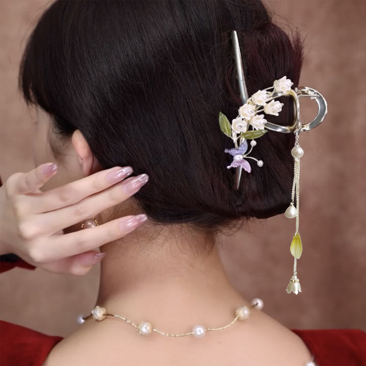 Bellflower Butterfly Tassel Hairpin