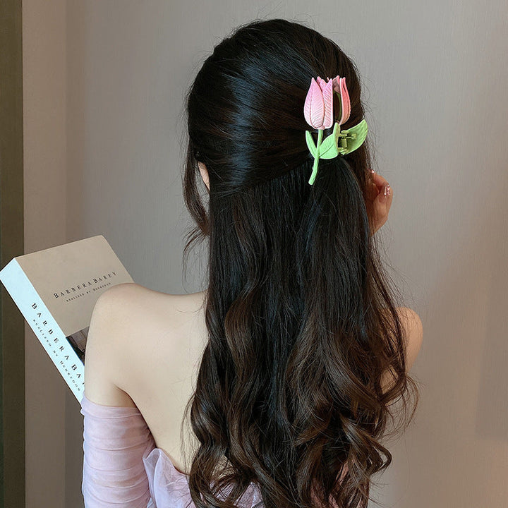 Haarspange mit Tulpenblüte 