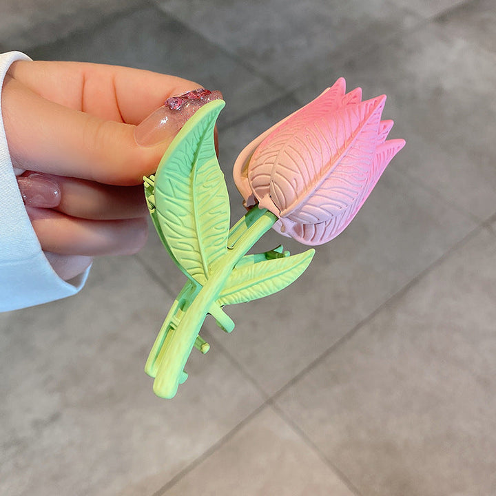 Haarspange mit Tulpenblüte 