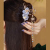 Orchid tassel hair clip