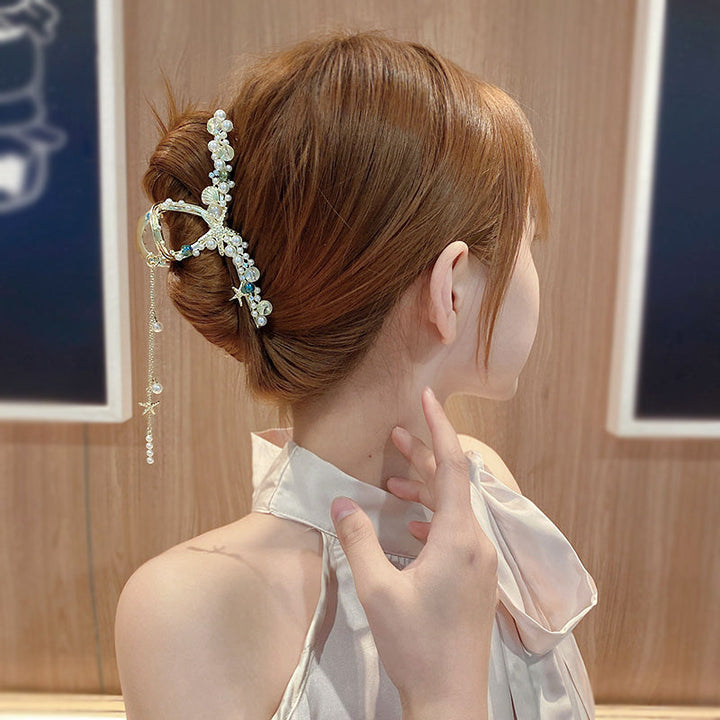 Pince à cheveux en perles et coquillages océaniques