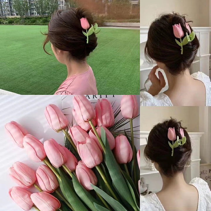 Haarspange mit Tulpenblüte 
